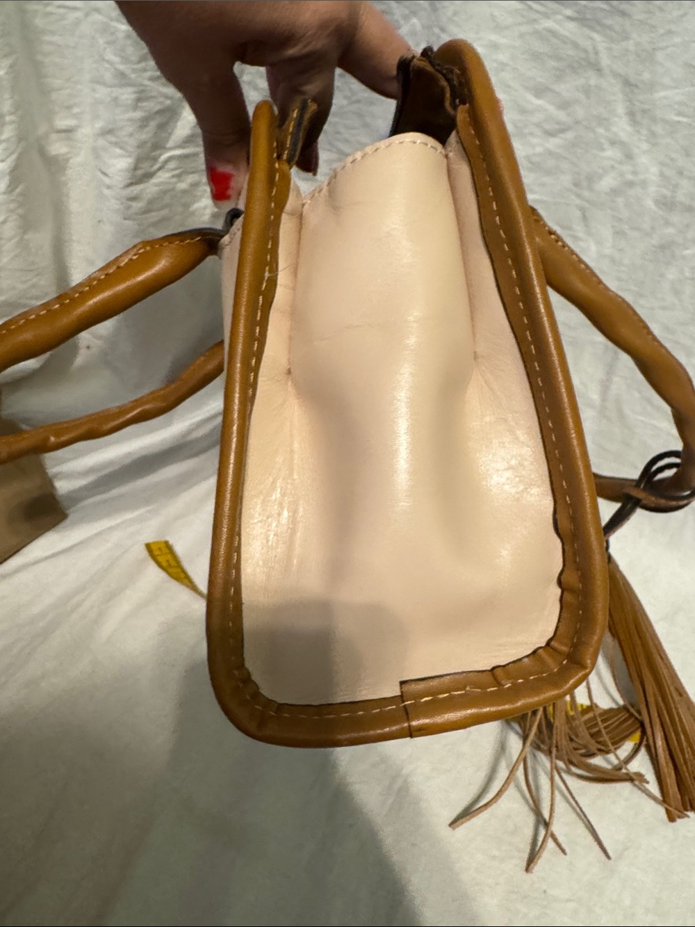 Patricia Nash Blush and Tan Floral Top-Handle Satchel - Picture 7 of 9